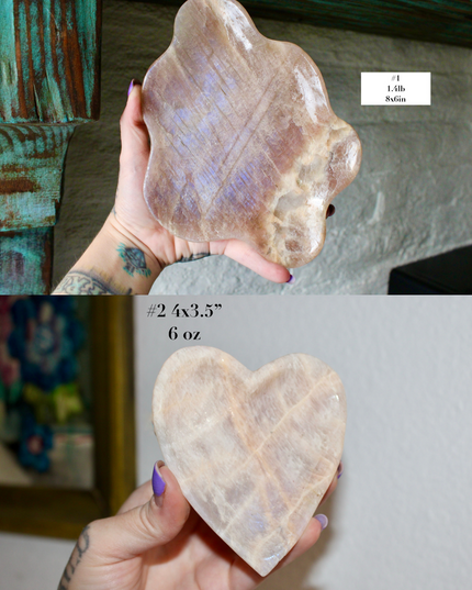 Moonstone Bowl Blue Flash – Hand‑Carved Polished Stone Dish with Flashing Blue Highlights, Decorative Display or Trinket Bowl