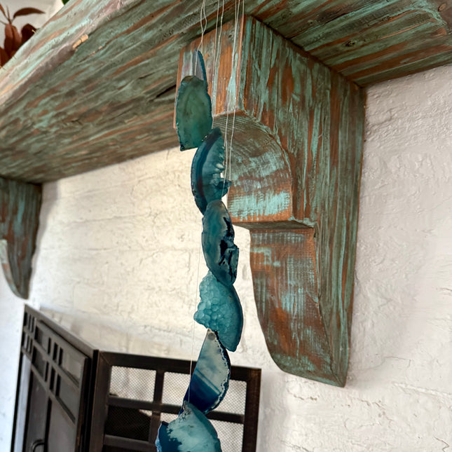 Dyed Agate Slice Wind Chime – Colorful Natural Stone Hanging for Home & Garden Décor - EC Plugs