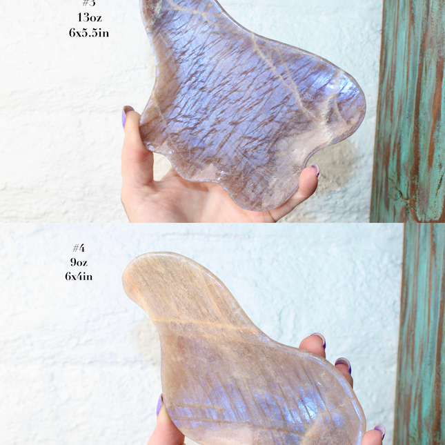 Moonstone Bowl Blue Flash – Hand‑Carved Polished Stone Dish with Flashing Blue Highlights, Decorative Display or Trinket Bowl