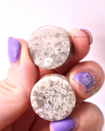 Crazy Lace Stone Plugs Double Flare Natural Spot Agate 3mm-22mm