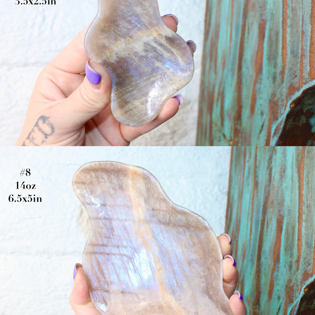 Moonstone Bowl Blue Flash – Hand‑Carved Polished Stone Dish with Flashing Blue Highlights, Decorative Display or Trinket Bowl