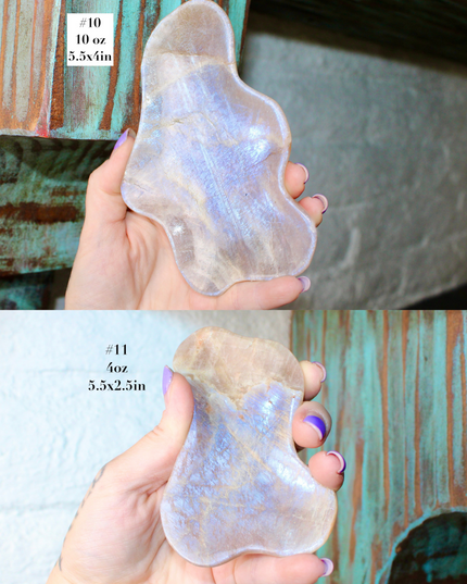 Moonstone Bowl Blue Flash – Hand‑Carved Polished Stone Dish with Flashing Blue Highlights, Decorative Display or Trinket Bowl