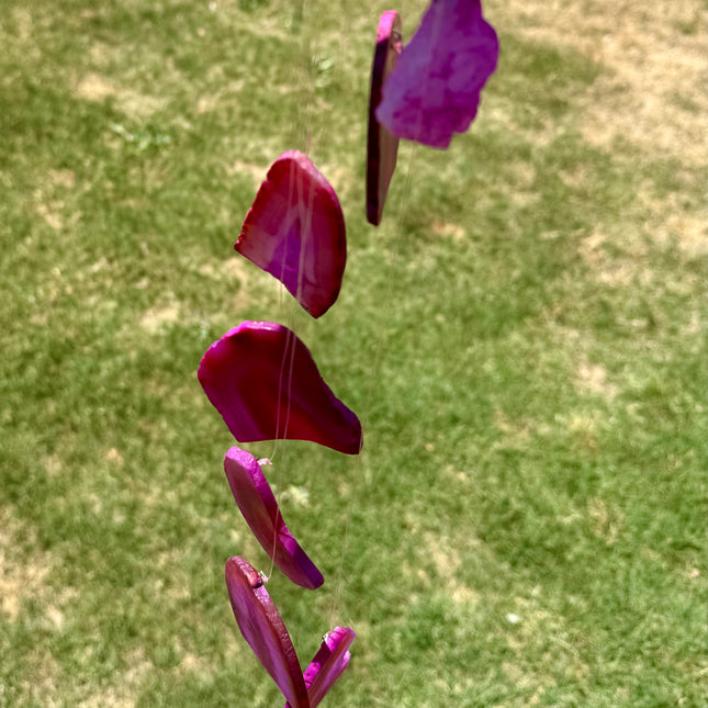 Dyed Agate Slice Wind Chime – Colorful Natural Stone Hanging for Home & Garden Décor - EC Plugs