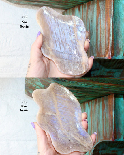 Moonstone Bowl Blue Flash – Hand‑Carved Polished Stone Dish with Flashing Blue Highlights, Decorative Display or Trinket Bowl