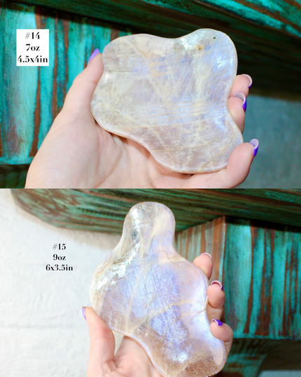 Moonstone Bowl Blue Flash – Hand‑Carved Polished Stone Dish with Flashing Blue Highlights, Decorative Display or Trinket Bowl