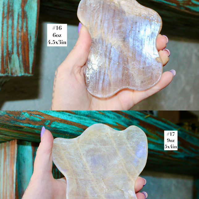 Moonstone Bowl Blue Flash – Hand‑Carved Polished Stone Dish with Flashing Blue Highlights, Decorative Display or Trinket Bowl