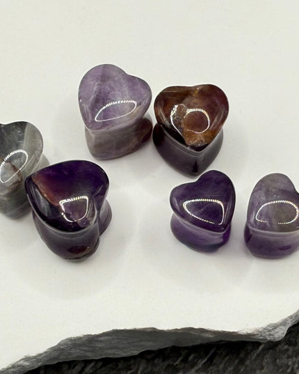 Amethyst Heart shaped plugs