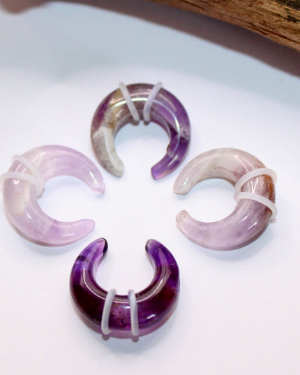 Amethyst pincher gauges pair purple EC Plugs