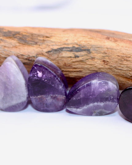 Amethyst Stone Tear Drop Plugs Pair of Natural Purple Gauges6mm-19mm