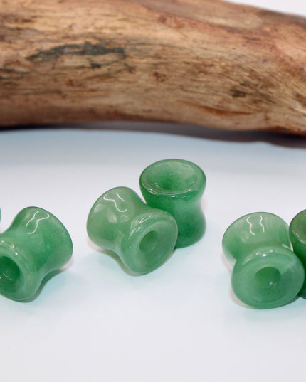 Aventurine double flare tunnel plugs