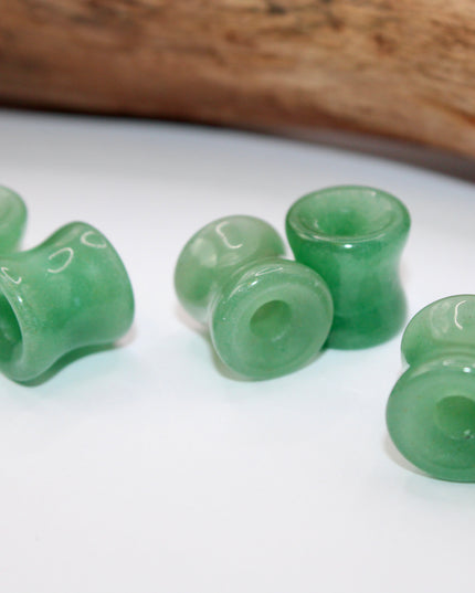 Aventurine double flare tunnel plugs