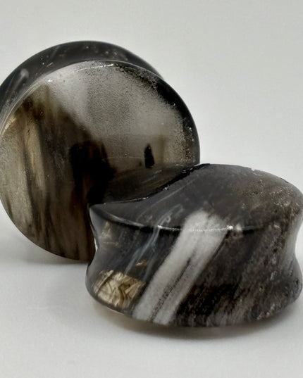 Black Smoke Glass Plugs
