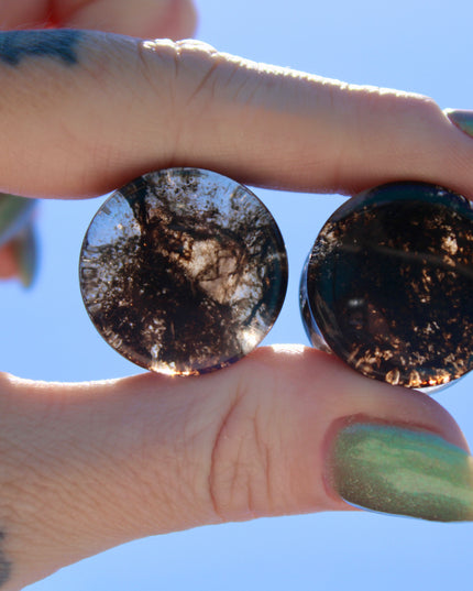 Black Smokey Glass Plugs