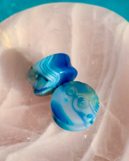 Blue agate Double flared ec plugs