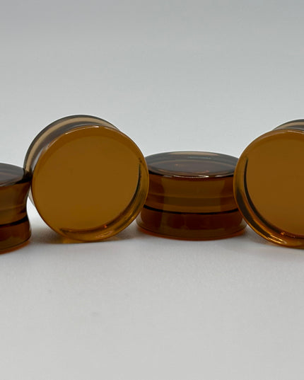 Brown Smoky Glass Double Flare Plugs Pair of Gauges 3mm-22mm