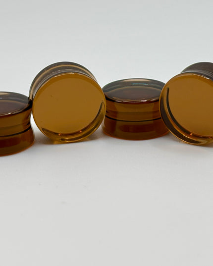 Brown Smoky Glass Double Flare Plugs Pair of Gauges 3mm-22mm