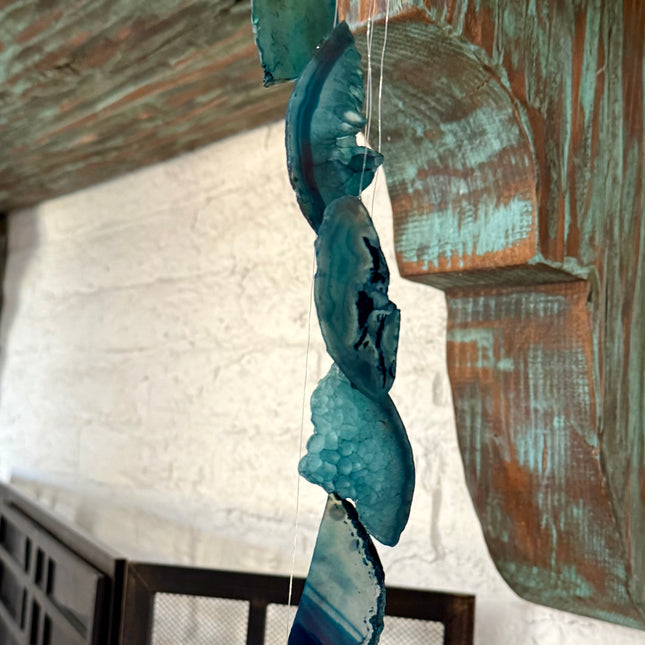 Dyed Agate Slice Wind Chime – Colorful Natural Stone Hanging for Home & Garden Décor - EC Plugs