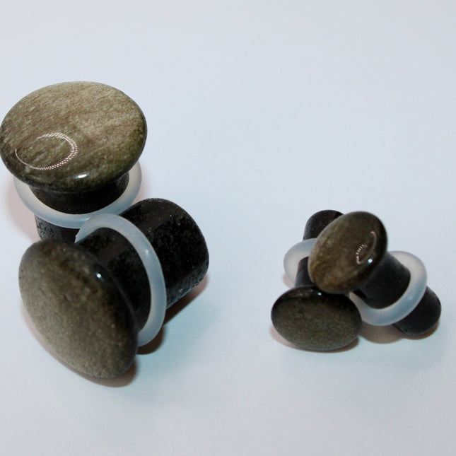 Gold Obsidian Single flare plugs