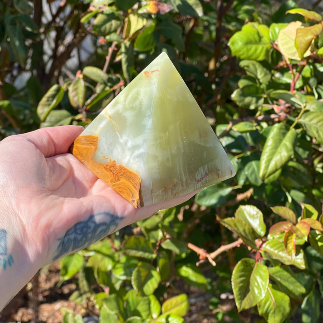 Green Onyx Pyramid, Striking and Unique