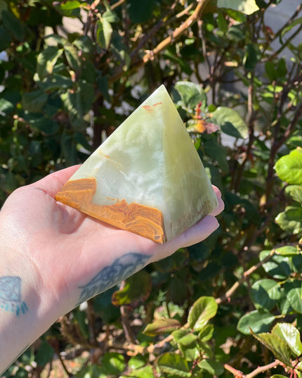 Green Onyx Pyramid, Striking and Unique