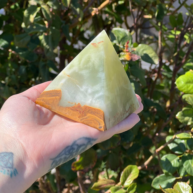 Green Onyx Pyramid, Striking and Unique