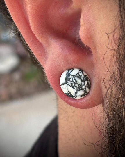 Howlite Stone Plugs - Gauges Double Flare