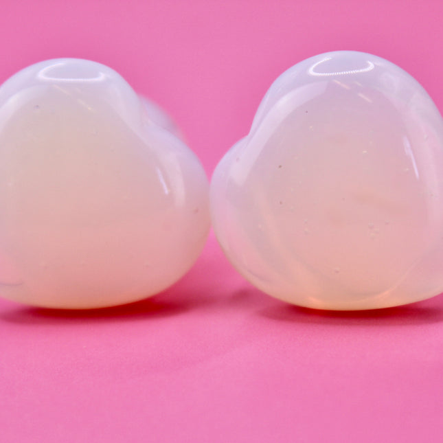 OPALITE HEART SHAPED PLUGS SINGLE FLARE - EC Plugs