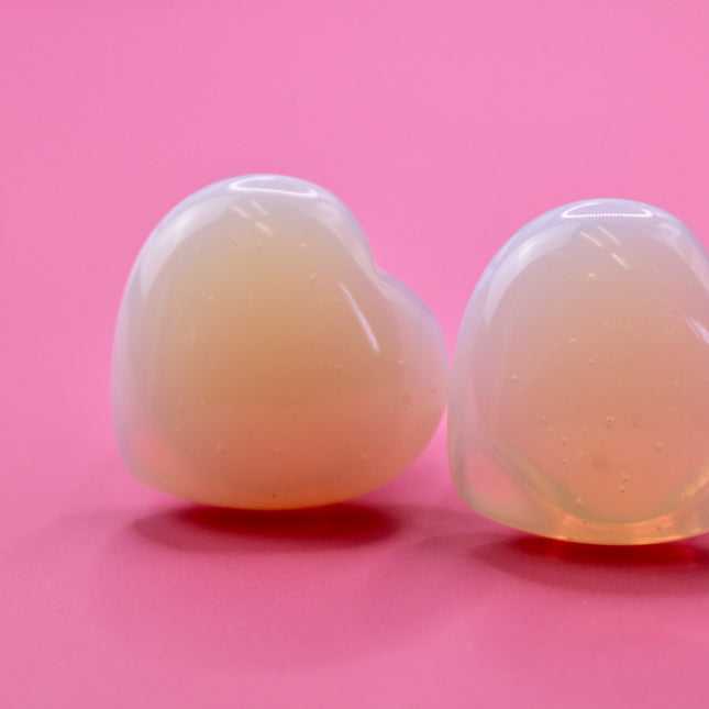 OPALITE HEART SHAPED PLUGS SINGLE FLARE - EC Plugs