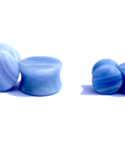 Blue Lace Double Flare Plugs Pair