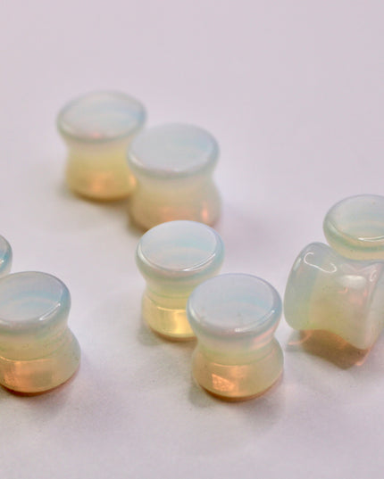 Opalite Double Flare Plugs PAIR - Iridescent Rainbow Gauges 3mm-57mm!