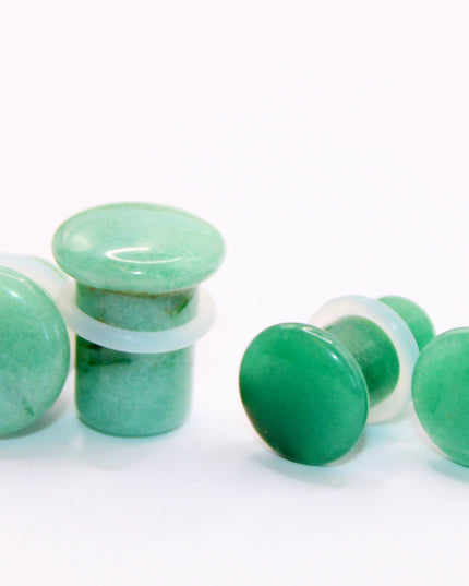 AVENTURINE SINGLE FLARE PLUGS / GAUGES Pair - EC Plugs