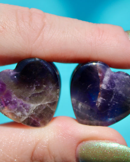 Amethyst Heart Shaped Double Flared Plugs Gauges Pair - EC Plugs