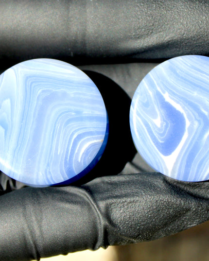 Blue Lace Double Flare Plugs Pair 8mm- 47mm Blue Gauges