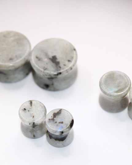 Dream Amethyst Double Flare Plugs- RARE Pair of Chevron Amethyst White and Purple Striped Gauges