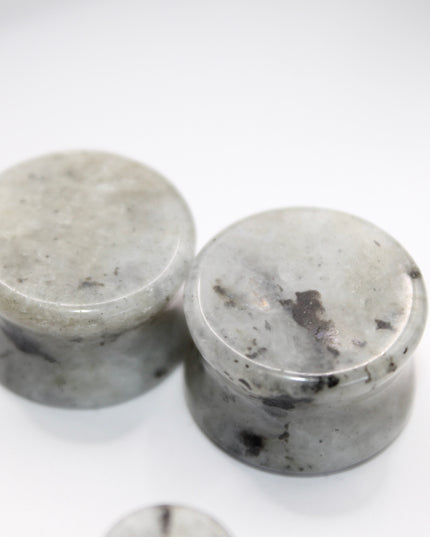 Dream Amethyst Double Flare Plugs- RARE Pair of Chevron Amethyst White and Purple Striped Gauges