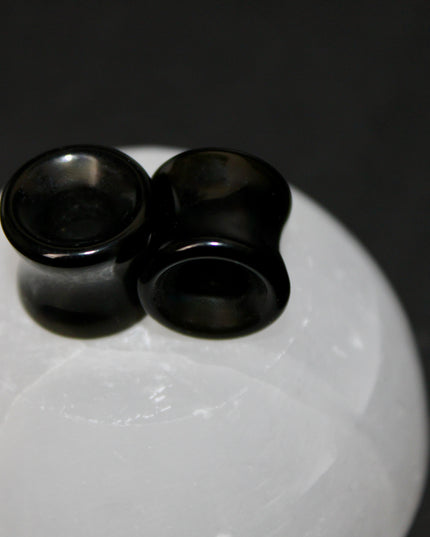 Obsidian Double Flare Tunnel Plugs PAIR - EC Plugs