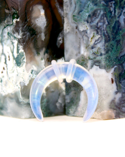 opalite stone pincher for gauged ear or septum