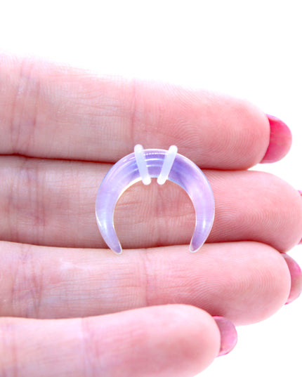 opalite stone pincher for gauged ear or septum