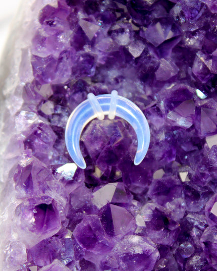 opalite stone pincher for gauged ear or septum