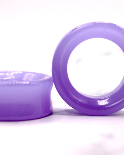 Violet Opalite Tunnel Plugs Double Flare Pair - EC Plugs