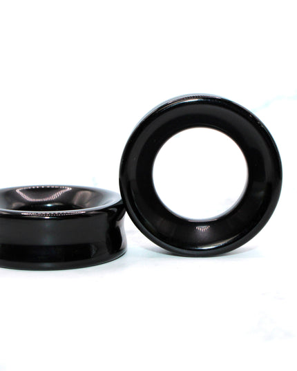 Obsidian Double Flare Tunnel Plugs PAIR - EC Plugs