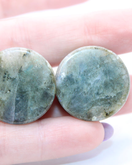 Labradorite Plugs Double Flare - Gauges Pair - Grade B - EC Plugs