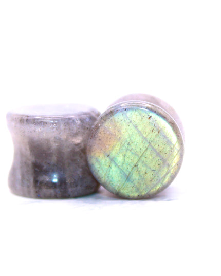 Labradorite Plugs Double Flare - Gauges Pair - Grade B - EC Plugs