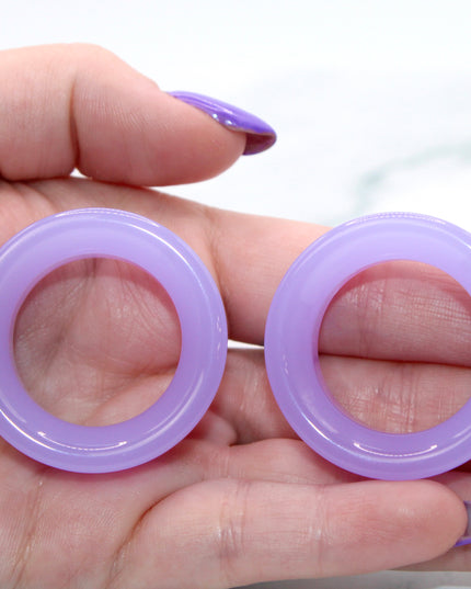 Violet Opalite Tunnel Plugs Double Flare Pair - EC Plugs