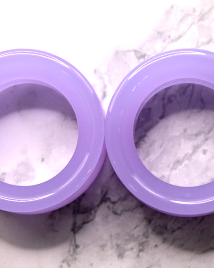 Violet Opalite Tunnel Plugs Double Flare Pair - EC Plugs