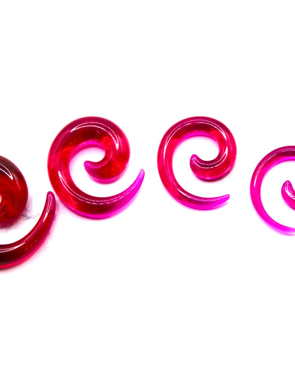 These Purple Acrylic Spiral Taper Earrings are a stylish and low-maintenance option for stretched ears. The sleek spiral design adds visual interest while remaining lightweight and easy to wear. Perfect for everyday use or to enhance your alt aesthetic, these tapers offer a bold yet classic look.