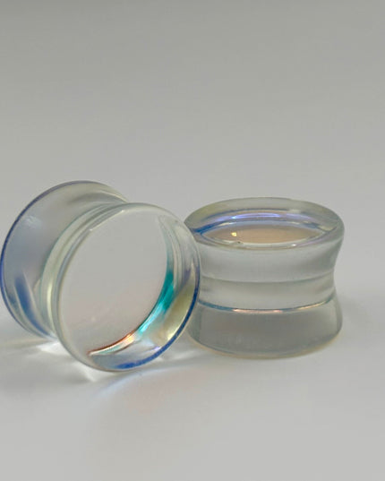 Iridescent Glass Double Flare Plugs - EC Plugs