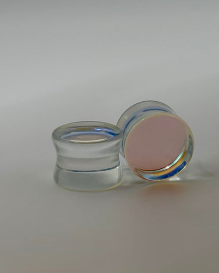 Iridescent Glass Double Flare Plugs - EC Plugs