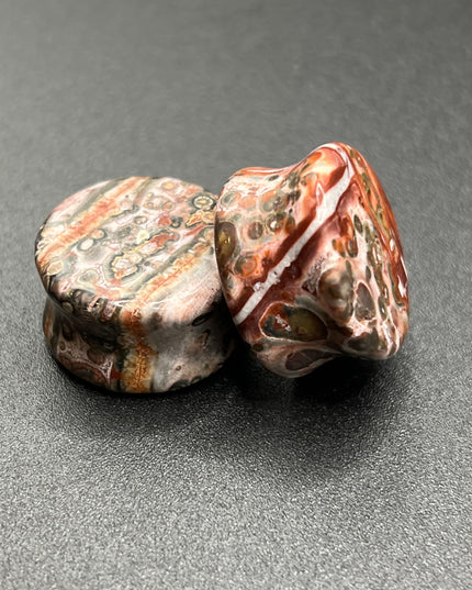 Leopard Jasper Double Flare Plugs - EC Plugs