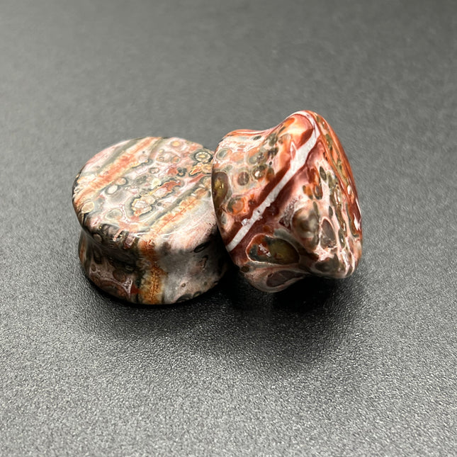 Leopard Jasper Double Flare Plugs - EC Plugs